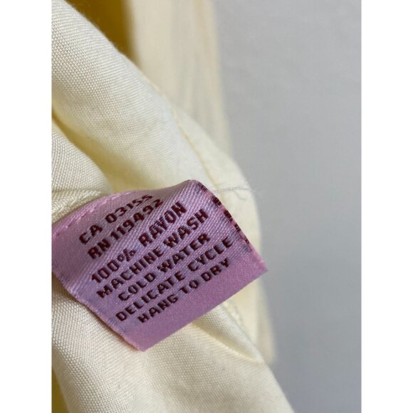 NEW April Cornell Long Sleeve Tunic Top Women size XL Butter Yellow Floral Boho - Picture 4 of 16